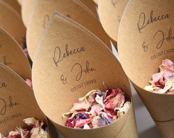 Wedding Confetti Cones Personalised Allure style