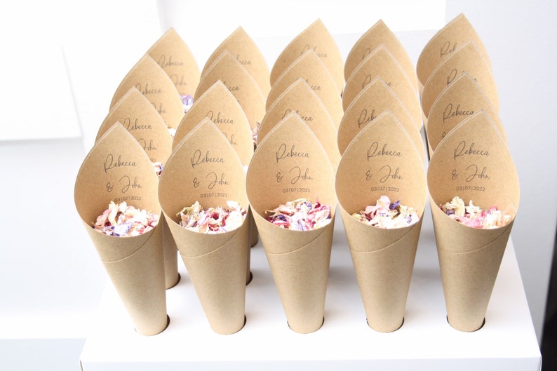 Wedding Confetti Cones Personalised Allure style image 4