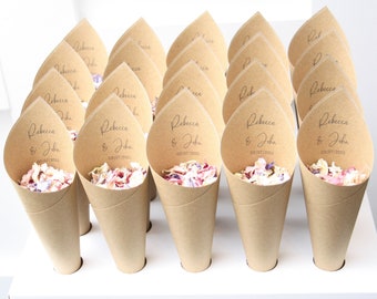 Wedding Confetti Cone Package, Allure Package (20 cones, 2 litres of natural petals and 1 stand)
