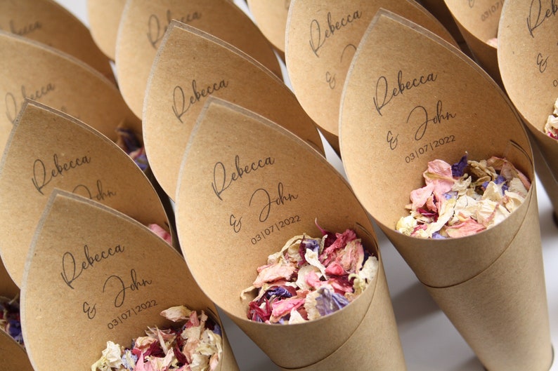 Wedding Confetti Cones Personalised Allure style image 5