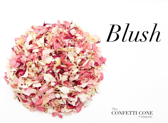 Wedding confetti Blush mixed biodegradable larkspur petals | Etsy