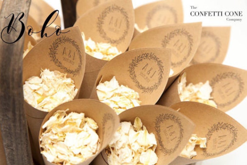 Wedding Confetti Cones Boho Style Confetti Cones image 1