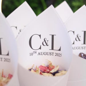 Wedding Confetti Cones Personalised Vogue style