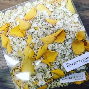 Freeze Dried Yellow Wedding Confetti Rose Petals, Natural Biodegradable ...