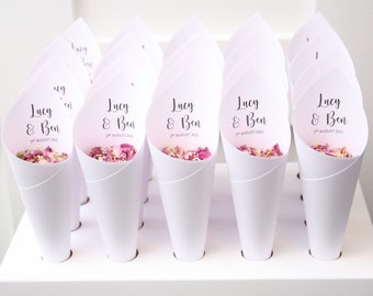 Wedding Confetti Cone Package, Darling package (20 cones, 2 litres of natural petals and 1 stand)