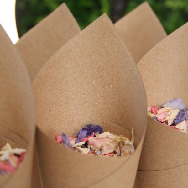 Plain wedding Confetti cones