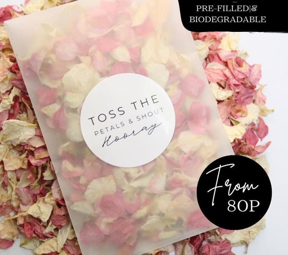 Biodegradable Wedding Confetti Bags: Rose Petal Glassine Envelopes