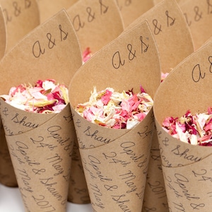 Wedding confetti cones, Classic Personalised