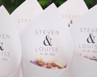 Wedding Confetti Cones Personalised Elegance Style