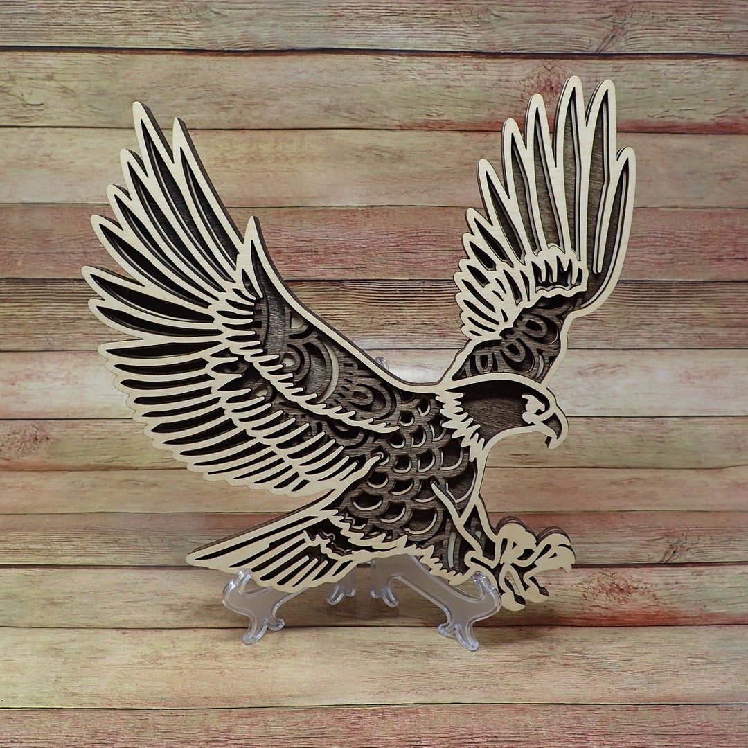 Layered Wood Eagle Wall/shelf Art Etsy