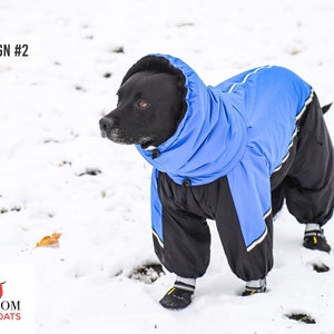 One piece dog online snowsuit with feet