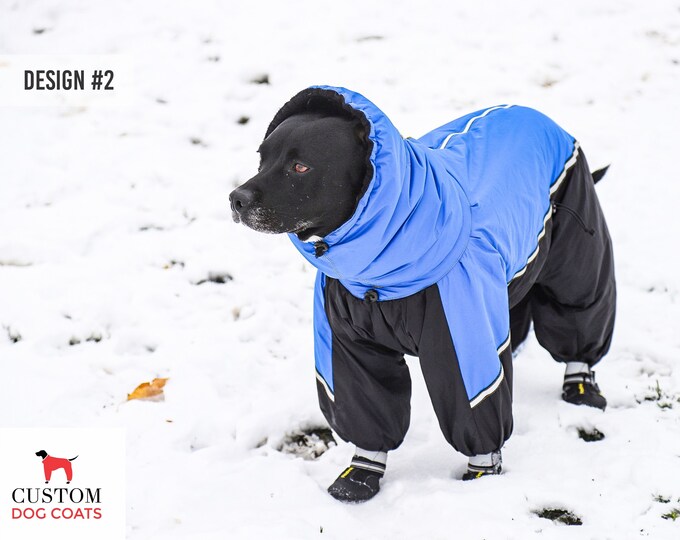 CUSTOM FIT Dog Winter Clothes Custom Dog Snowsuit Winter Full Body