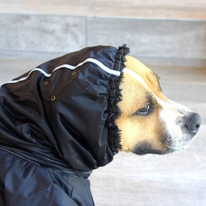 ANY BREED! Attached Snood. Can be purchased only with dog raincoat/snowsuit. Dog Winter Jacket Snood. Dog Apparel.