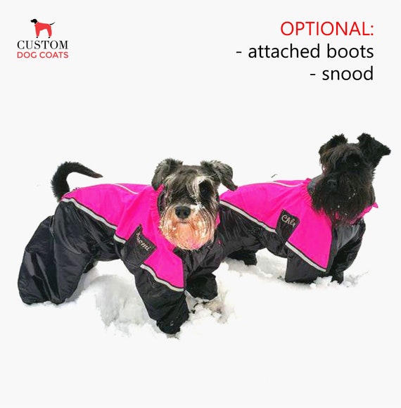 small dog snowsuit with attached boots