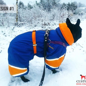 CUSTOM FIT! Dog Winter Clothes Custom Snowsuit Winter Full Body Jacket Coat Warm Large Breed Dog Overall with Attached Boots (optional)