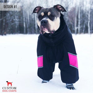 CUSTOM FIT! Dog Winter Clothes Custom Snowsuit Winter Full Body Jacket Coat Warm Large Breed Dog Overall with Attached Boots (optional).