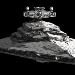 Huge STAR WARS IMPERIAL Star Destroyer Model Kit  w detailed hanger Bay & Lamda Class Shuttle