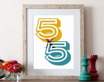 Typographic Print, quote, 5 x 5, Buffy quote, numbers print, quote poster, typography, poster print, wall art, home decor, numbers, five