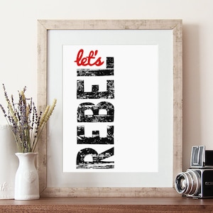 Let&#39;s rebel, punk style art, 90s grunge print, motivational quote, quote prints, riot grrrl style, empowerment print, punk art, girl power