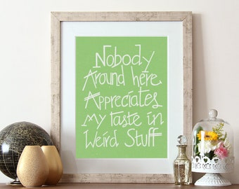 Citar arte mural, cita escrita a mano, impresión de citas, carteles de citas, impresión tipográfica, citas extrañas, citas inspiradoras, impresión de televisión y películas