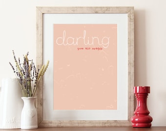 Cita querida, eres mágica, impresión de cita de amor, impresión querida, cita inspiradora, impresión de San Valentín, diseño de impresión querida, decoración del hogar de amor