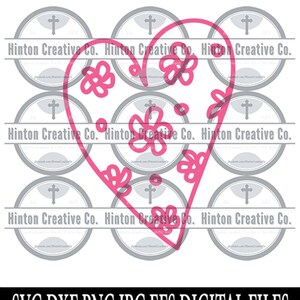 May include: A pink heart-shaped design with a floral pattern. The heart is outlined in a darker pink and has a semi-transparent appearance.