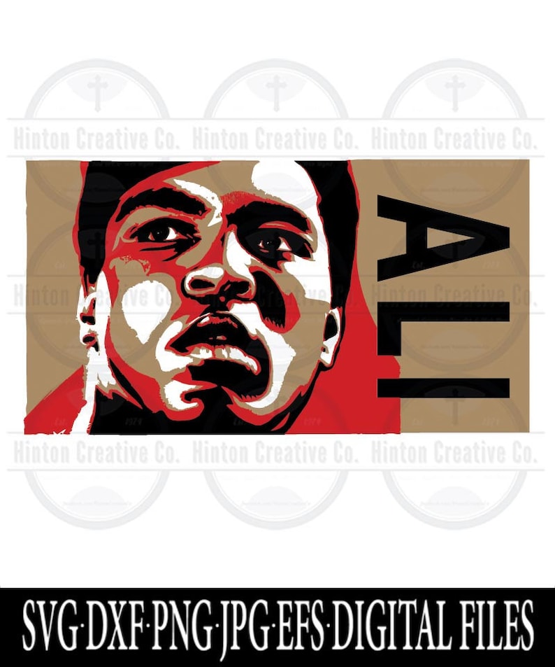 Muhammad Ali The Greatest II Digital Cut File Print File SVG Circuit Silhouette Brother Image Custom Unique Design image 1