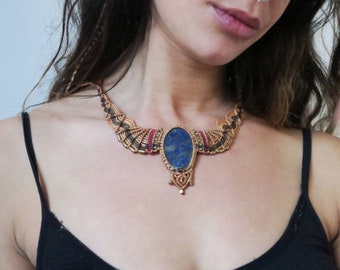 Organic Jewellery Leather Fringe Tribal Feather Necklace Festival Jewellery