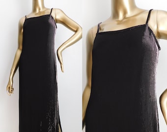 Vintage Slinky Evening Dress \ Strappy Shimmering Dress \ cocktail dress 90s prom dress