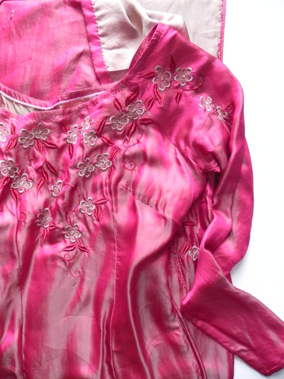 vintage iridescent pink tunic \ vintage handmade … - image 6