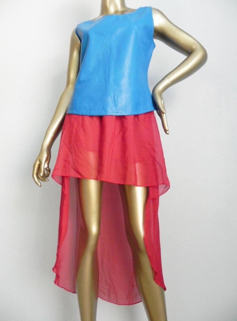 hi fi ~ sheer red fishtail skirt