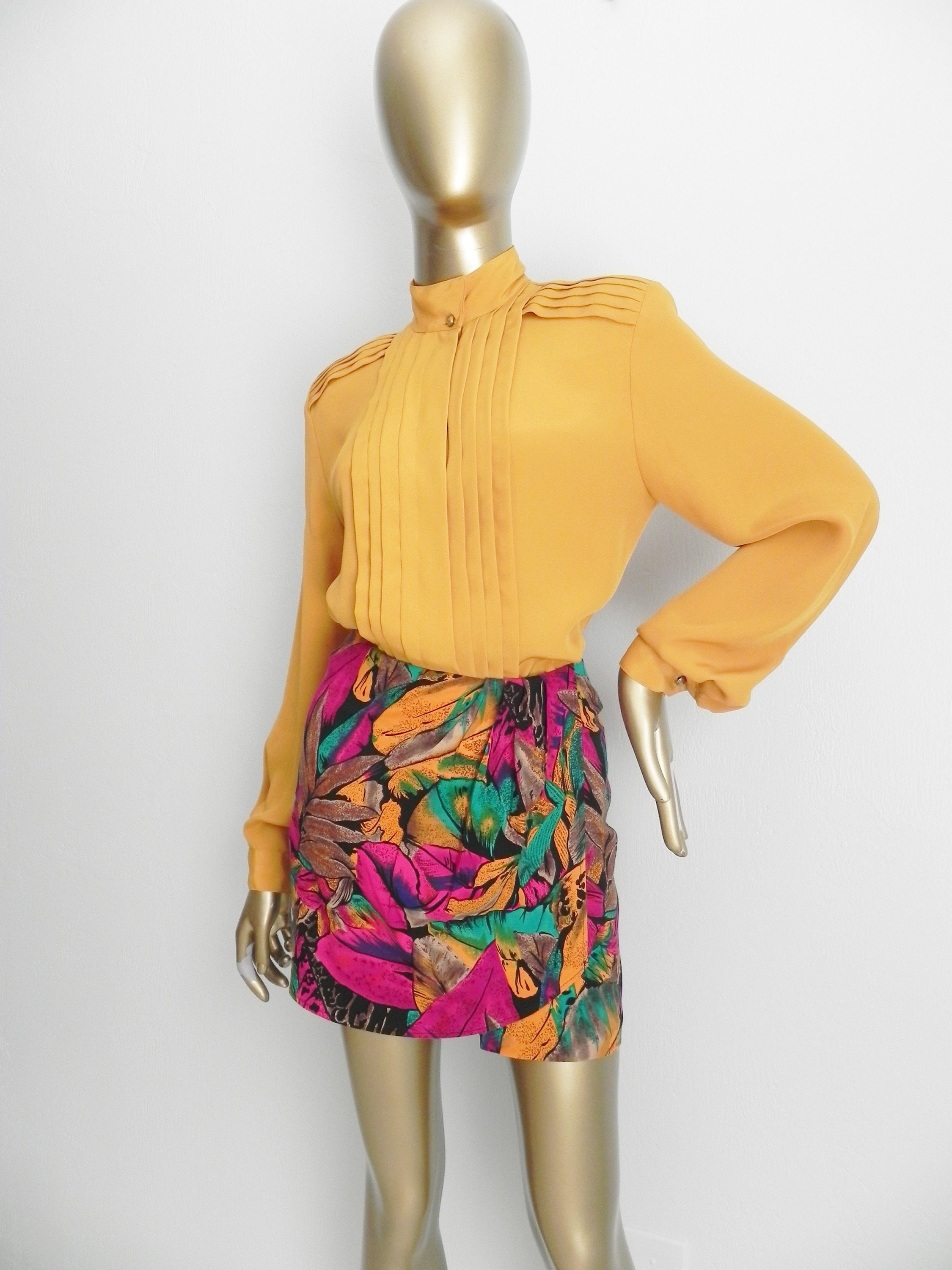 yoli◯silk tuck skirt