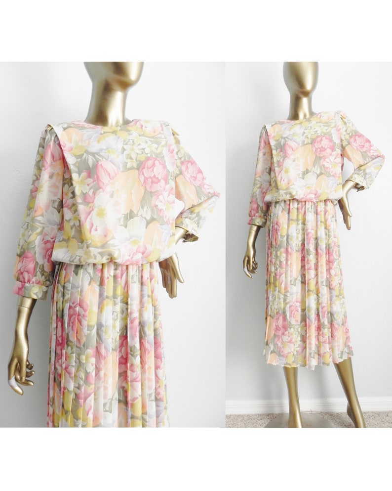 pastel floral midi dress