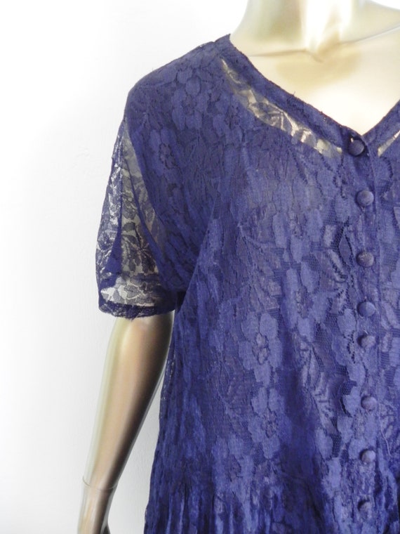 vintage blue lace layered babydoll dress \ mini d… - image 4