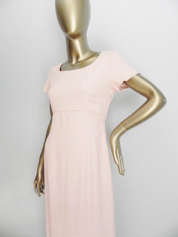 vintage pink sheath dress \ bows and train \ pret… - image 10
