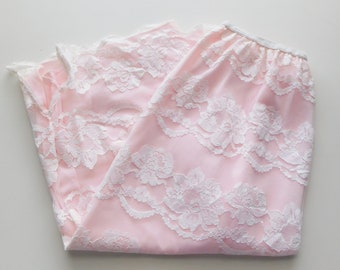 Vintage pink half slip \ lace slip \ vintage lingerie