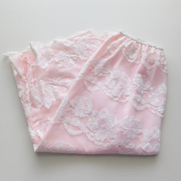 Vintage pink half slip \ lace slip \ vintage lingerie