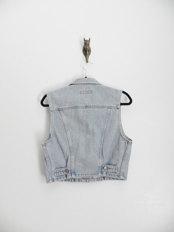 Vintage Light Wash Denim Vest Button up 