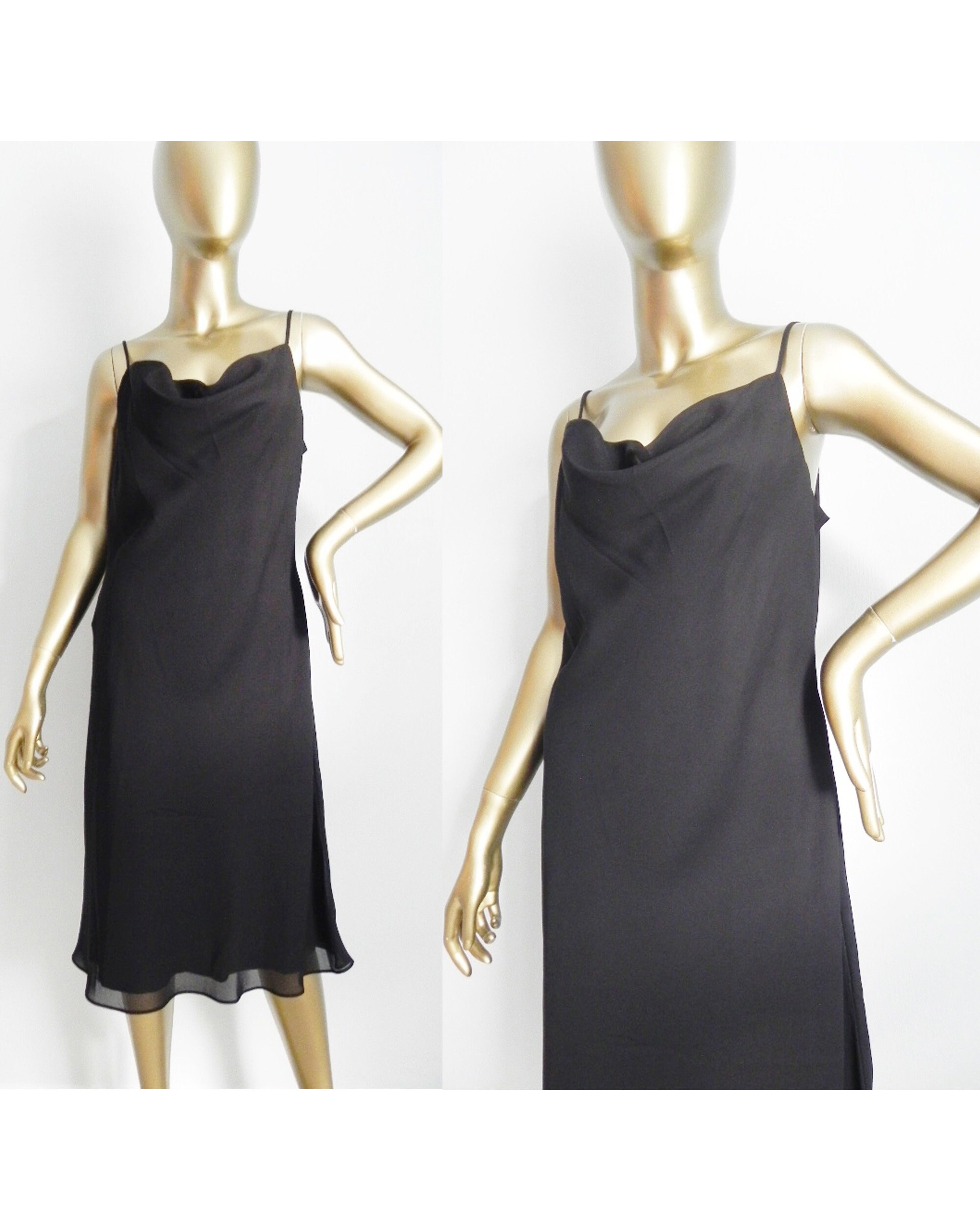 Vintage Black Layered Dress Shift Dress ...