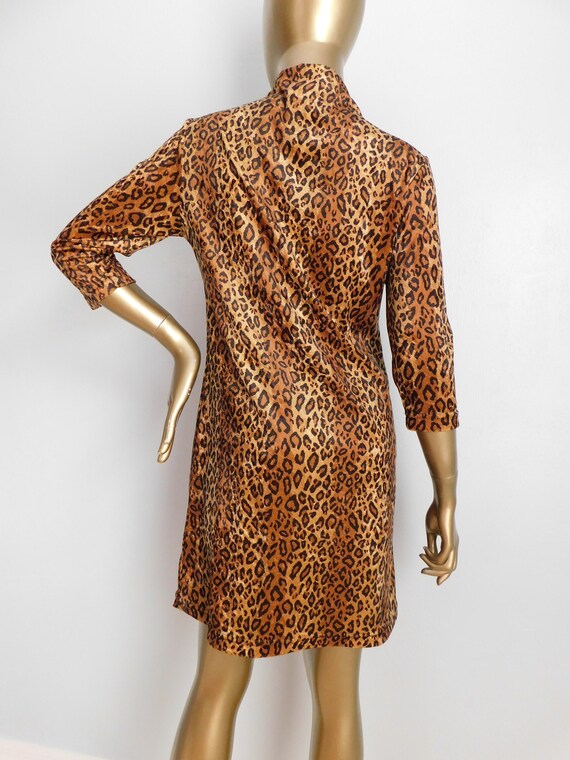 vintage cheetah print mini dress \ soft pullover … - image 6