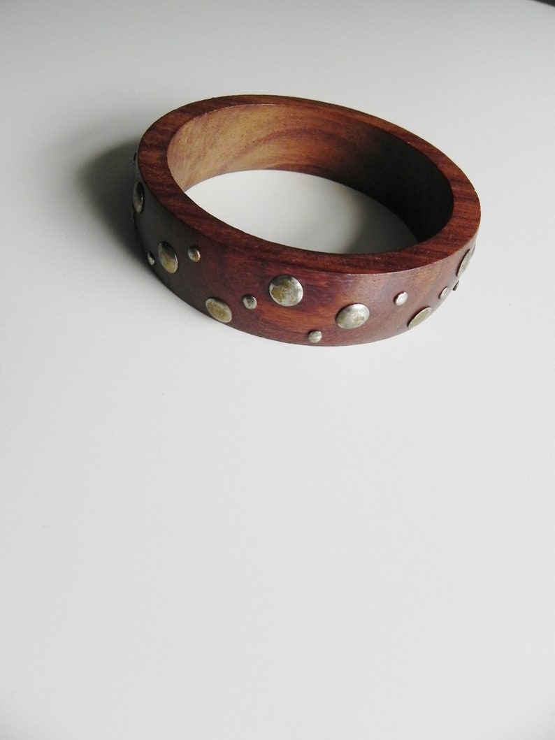 stud muffin ~ wooden gold embellished bangle
