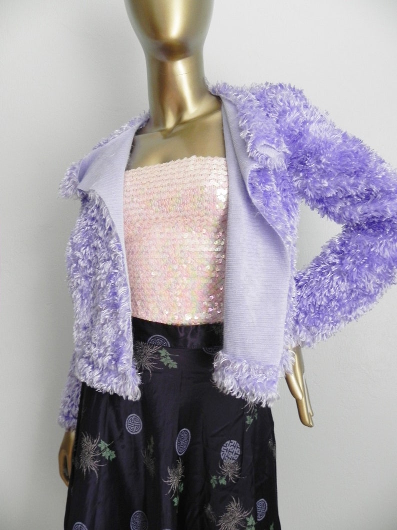 violet thoughts ~ purple plush open front sweater