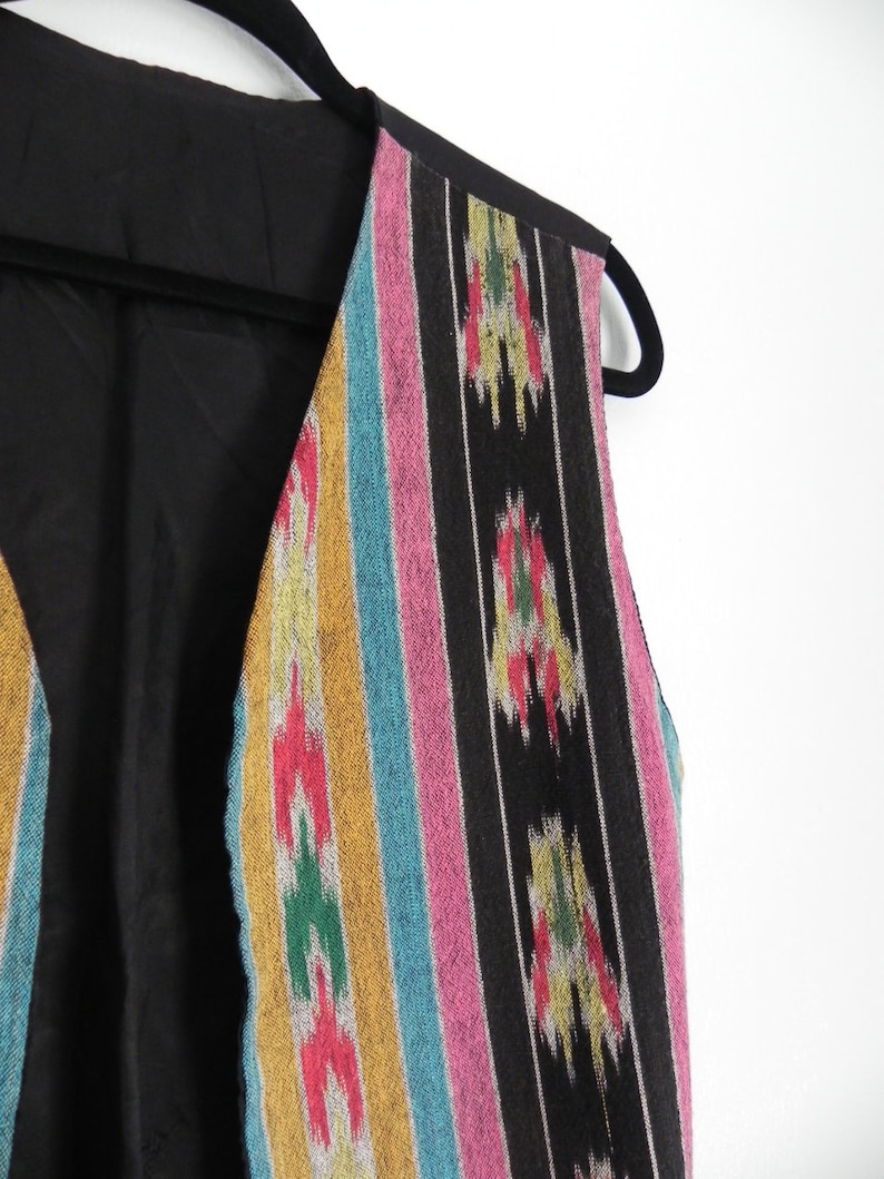 textile message ~ colorful ikat weave vest