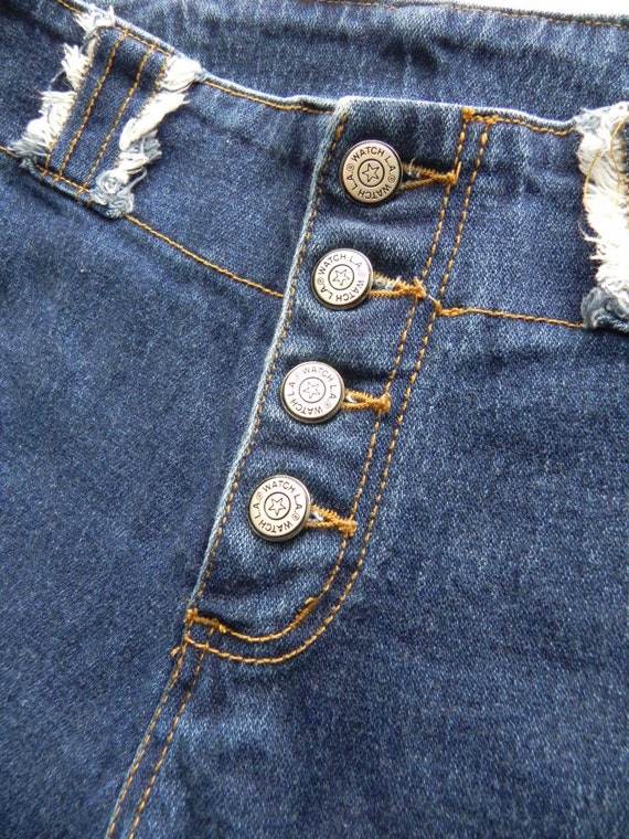 vintage flared leg jeans \ button fly jeans \ fra… - image 6