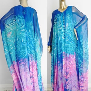 vintage Hanae Mori silk sheath dress chiffon cape gown designer artifact image 2