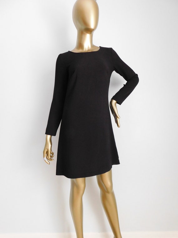 vintage simple black dress \ black mini dress \ or