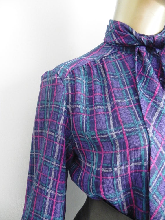 vintage purple striped blouse \ pussy bow 'secret… - image 6