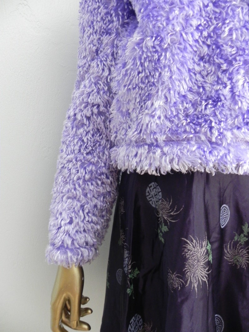 violet thoughts ~ purple plush open front sweater