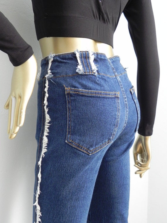 vintage flared leg jeans \ button fly jeans \ fra… - image 9