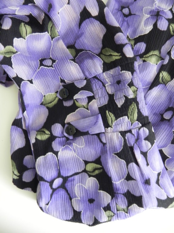 vintage purple floral duster \ fishtail top \ vib… - image 9
